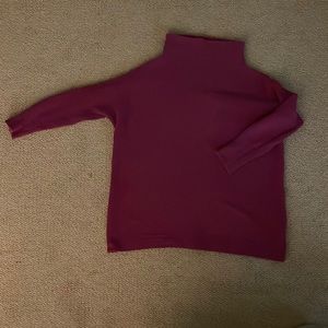 Free People Ottoman Ribbed Tunic Sweater. Raspberry color. Size Large.
